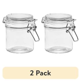 (2 pack) Glass 9.4 oz Lock Lid Storage Jar Canister