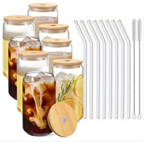 Glass Cup With Straw (Option: 8 piece set)